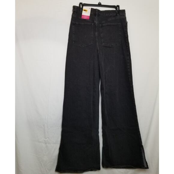 NWT's-SO Women's Black Jeans High-Rise Wide Leg 5-Pocket Front Button-Up Size 13 - Picture 3 of 9